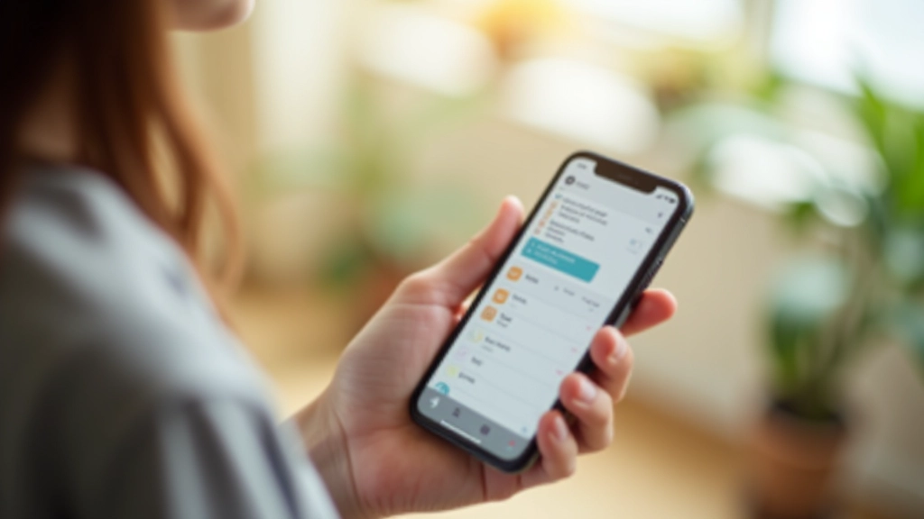 Smartphone screen showing time management app with structured schedule displayed in early morning light